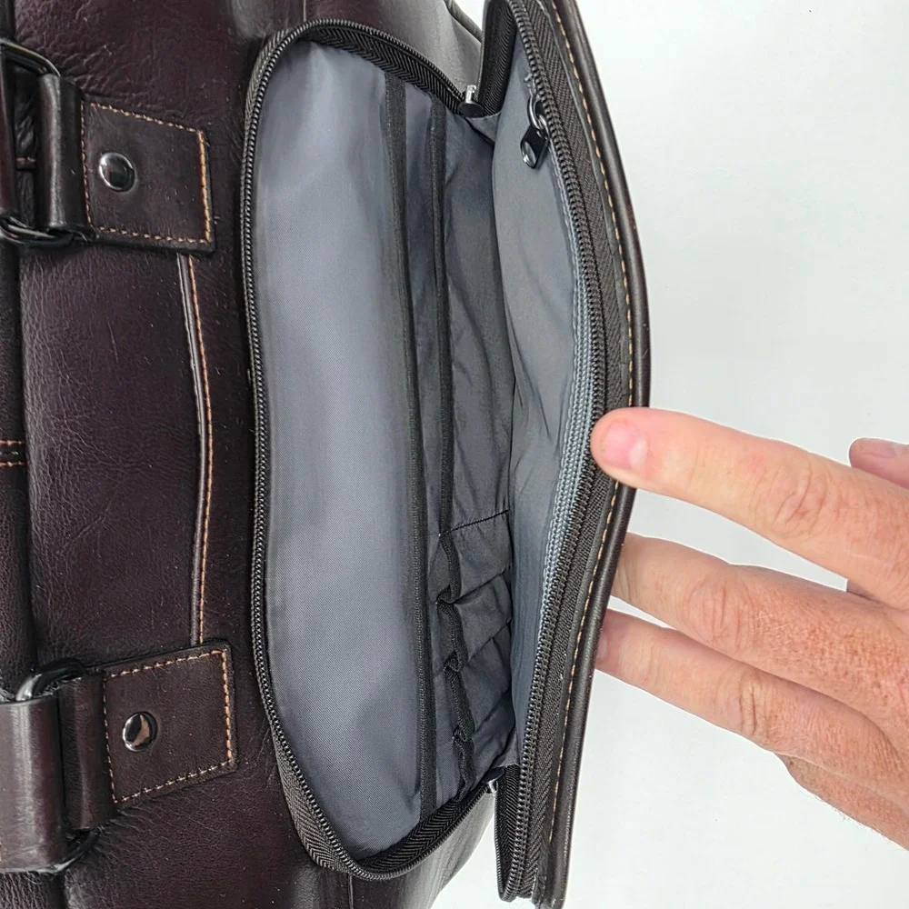 HP Elite Top Load T9H72AA Columbia Leather Laptop Bag with RFID Pocket